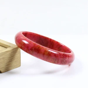 60mm Chinese 100% Nature New Red Jade Xiuyu Gems Bangle Bracelet j7536 - Picture 1 of 10