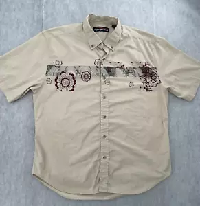 Reyn Spooner Shirt Adult Large Beige Floral Button Down Short Sleeve Mens L - Picture 1 of 10