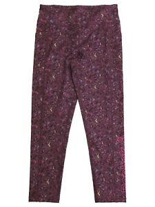 Reebok Girls Purple Speckled Fitted Stretch Athletic Leggings Pants