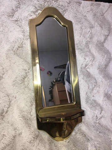 Vintage Wall Mirror with Shelf Cover