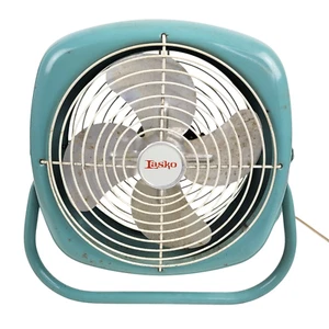 Vintage Lasko Metall Box Ventilator Blau Türkis Tischplatte Elektrisch Retro MCM - Bild 1 von 6