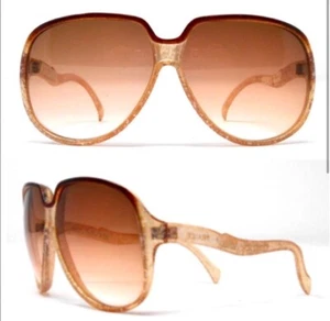 Vintage 1970’s Oversized Shimmery Glam Sonnenbrille, Made in France, Deadstock  - Bild 1 von 3
