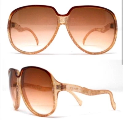 Vintage 1970’s Oversized Shimmery Glam Sunglasses, Made in France, Deadstock  - Image 1 of 3