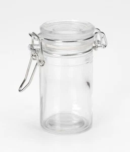 Jar With Locking Lid Clear Glass 3.25 X 1.75 Inche - Picture 1 of 1