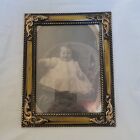 Photo Photograph Colored Tintype Cute Girl Blue Dress Gold Pendant Necklace