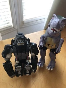 1996 vintage TRANSFORMERS Beast Wars OPTIMUS PRIMAL and Megatron T-rex - Picture 1 of 10