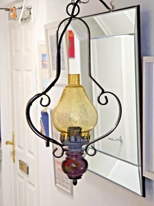 Lámpara de araña eléctrica antigua de hierro forjado industrial rústica orbe gótico - Imagen 1 de 22