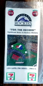 Colorado Rockies 1994 Coca Cola Lapel Pin Series #2 - 1993 Opening Day Record - Picture 1 of 2