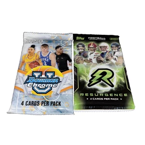 2024/25 Bowman U Chrome Basketball & 2024 Topps Resurgence Football 4 Card Packs - Picture 1 of 4