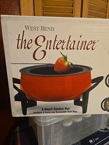 Boxed West Bend The Entertainer rot 3 Quart Fonduetopf 8 Gabeln Nr. 88003 - Bild 1 von 8