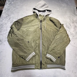 American Eagle Jacket Mens XL Olive Green Hooded Full Zip Performance Outerwear - Picture 1 of 8