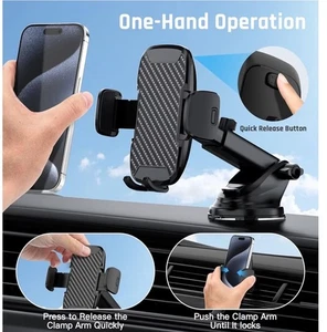 Car Phone Holder Universal Mount Mobile iPhone Windscreen Dashboard or Air Vent - Picture 1 of 6