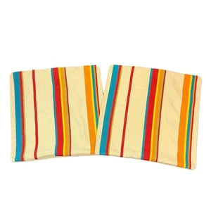 Pottery Barn 100 % Leinen Streifen bunte Kissenbezüge 20 x 20 2er Set - Bild 1 von 5