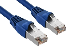 Cat6 STP Snagless Shielded Patch Cable, Blue - 1/2/3/5/6/7/10/14/15/25/50 ft - Picture 1 of 1