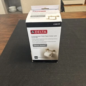Delta Contemporary Toilet Paper Holder With Assist Bar Champagne Bronze Décor As - Picture 1 of 6