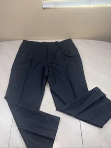 Pantalones de vestir Ralph Lauren para hombre gris oscuro 100 % lana puños plisados 40x30 ver* - Imagen 1 de 11