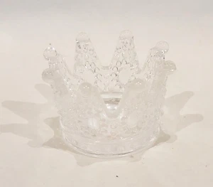 New Clear Glass Crown Votive Or Tealight Candleholder 2" x 3" x 3" NWT - Picture 1 of 1