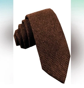 Ceehuteey Herren Anzug Krawatte Tweed Wolle Halstuch Fischgrät gewebt Neckwear Sca - Bild 1 von 1