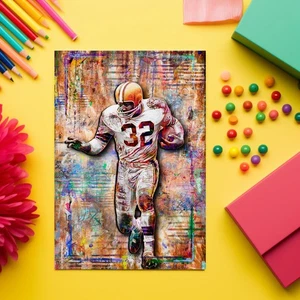 CLEVELAND BROWNS JIM BROWN 8x12in Poster, Jim Brown Print Free Shipping US - Picture 1 of 9