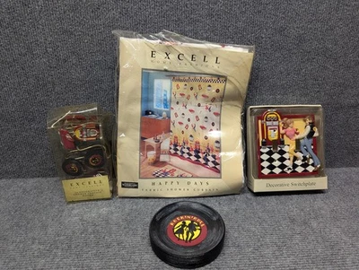 NUEVO Excell Home Fashions Happy Days Cortina de Ducha Años 50 Interruptor de Luz - Ducha Foto 1 de 4