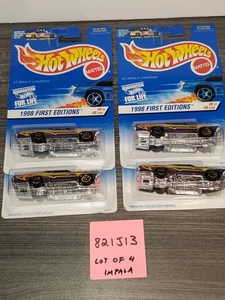 Lot of 4 1998 Hot Wheels FE '65 Impala Lowrider GLW #635 1:64 Diecast Cars - Picture 1 of 11