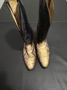 Vintage Python Skin Cowboy Boots 12D - Picture 1 of 7