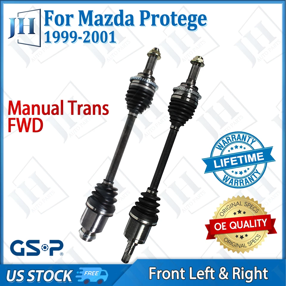 OE Front Pair Left Right CV Axle Shaft Set For 1999-01 Mazda Protege FWD Manual - Image 1 of 4