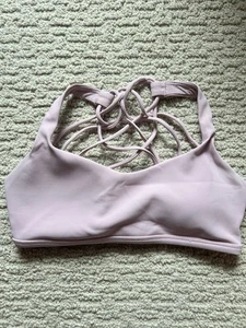 Lululemon Women 6 Free To Be Ribbed Sports Bra Size 6 Small Pink Peony - Picture 1 of 6