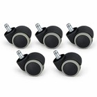 Rollen für Bürostuhl Hartboden 5er Set 50mm Stuhlrollen 10 × 20 mm bodenschonend