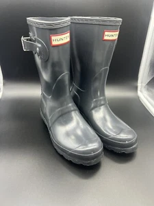 HUNTER Boots Original Gloss Short Womens Size 5 Adjustable Rain Rubber Grey - Picture 1 of 7