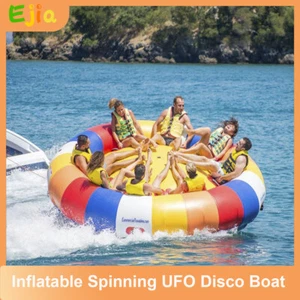 HOT 10ft Inflatable Spinning UFO Disco Boat Towable Tube for Water Games - Picture 1 of 7