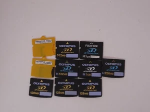 Olympus/Fujifilm xD Picture Card Lot of 8 (128MB,258MB, 512MB, 1GB) 2 XD adapter - Picture 1 of 5