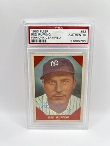 Red Ruffing Signed 1960 Fleer #63 Baseball Greats Card PSA/DNA Auto