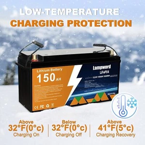 1920Wh 12V LiFePO4 Battery 100-150Ah Long Life for RV Solar Trolling Motor - Picture 1 of 15