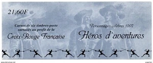 France Stamps — Booklet Pane of 6 + 2 Labels — 1997, Adventure Heroes #B682a MNH - Picture 1 of 2