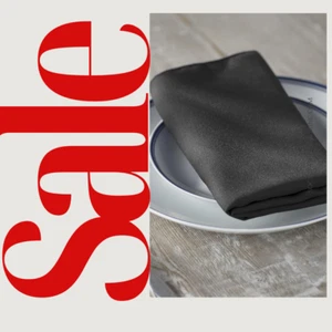 BLACK - Poly Poplin Napkin - 18" X 18" - Cloth Napkins, Washable Napkins, - Picture 1 of 5