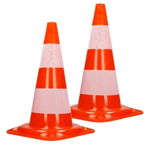Paquete de 2 conos de advertencia cono de guía de tráfico pilón seguridad 50 cm cono - Imagen 1 de 6