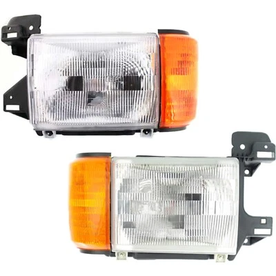 TYC Left Right With Side Marker Headlight Set For 87-91 F-150 88-91 F Super Duty - Image 1 of 4