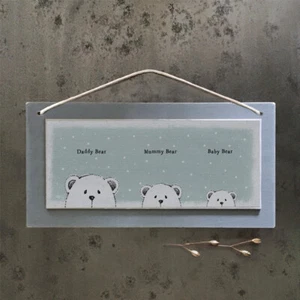 East of India Wooden Baby Picture - Daddy Bear, Mummy Bear, Baby Bear - Picture 1 of 3
