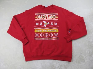 Maryland Terrapins Terps Sweater Mens Extra Large Red Champion Football NCAA* - Picture 1 of 13