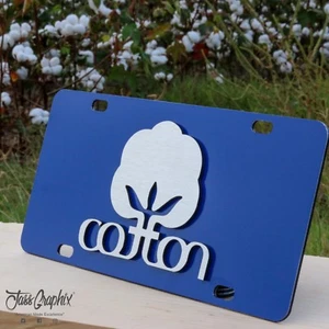 6" x 12" Novelty Decorative Cotton Farmer License Plate - 3D Mirror Graphic - Picture 1 of 7