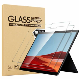 (2 Pack) Microsoft Surface Pro X 13" 2019 Clear Tempered Glass Screen Protector - Picture 1 of 6