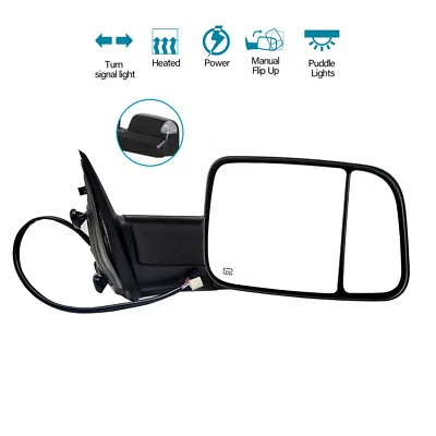 Espejo retrovisor de remolque lateral derecho señal térmica eléctrica para Dodge Ram 1500 3500 2009-2016 Foto 1 de 4