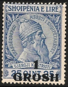 Albania #50 (A3) FVF MLH - 1914 1 gr en 25q Skanderbeg (George Castriota) - Imagen 1 de 1