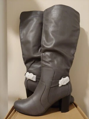 BOTAS TALLADORAS DE MEDIA PANTORRILLA PARA MUJER JOURNEE COLLECTION, Grises, US TALLA 9, NUEVAS Foto 1 de 4