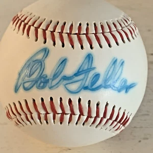BOB FELLER Autograph Single Signed Baseball IN-PERSON 3 No-Hitters Died 2010 - Picture 1 of 3