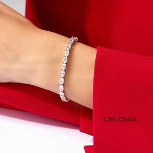 4 CT Oval Simulated Diamond Tennis Bracelets 10K White Gold Women Wedding Gift - Picture 1 of 7