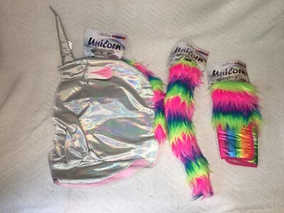HMS Women's 3 Piece Costume Accessories Kit For Rainbow Unicorn, Brand New w/Tag - Image 1 of 4