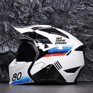 Motorcycle Helmet Vintage Casque Moto Combination Full Face Motorcross Helmets - Picture 1 of 15