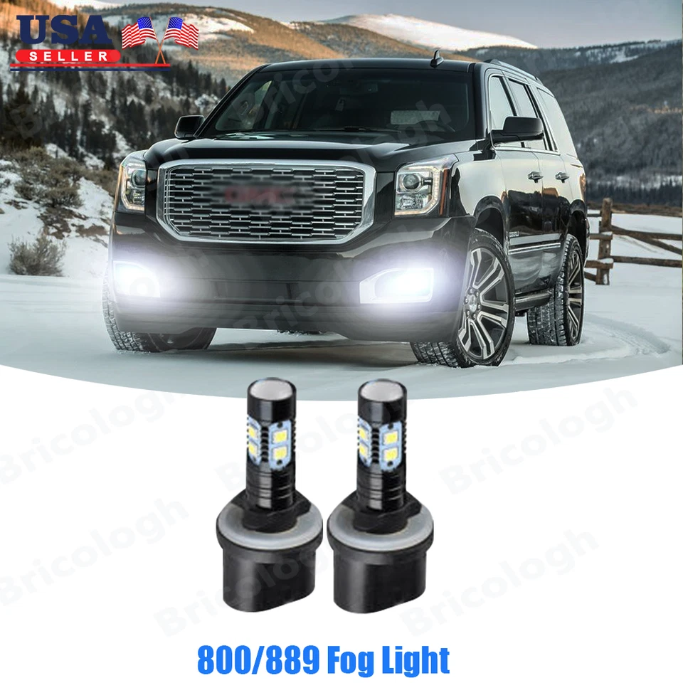 For GMC Yukon Denali 2000-2006 - 2PC 880/889 LED Fog Lights Bulbs 6000K White - Image 1 of 4